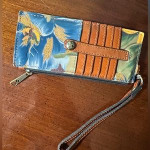 Leather floral Patricia Nash wallet/wristlet